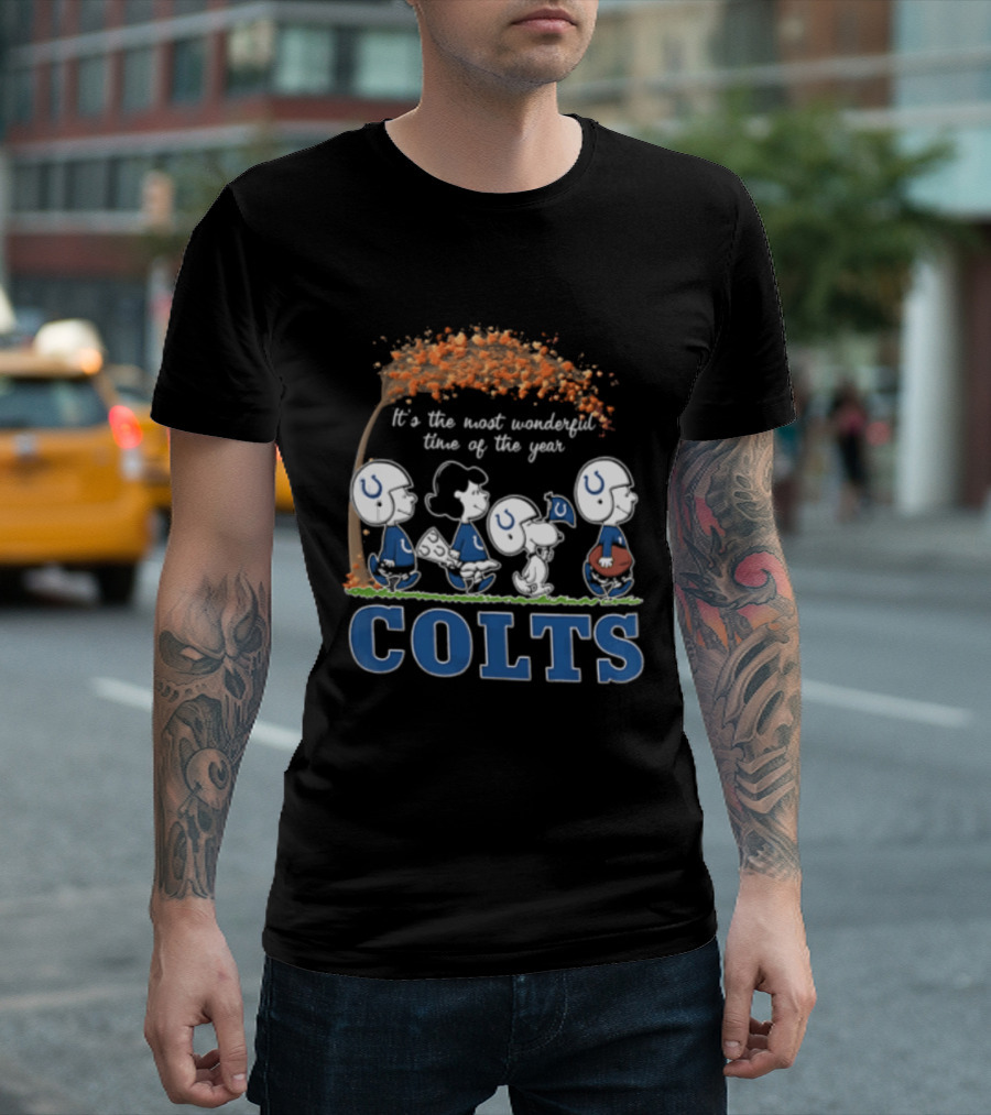 Charlie Brown Snoopy Colts Football It's The Most Wonderful Time Of The Year T-Shirt