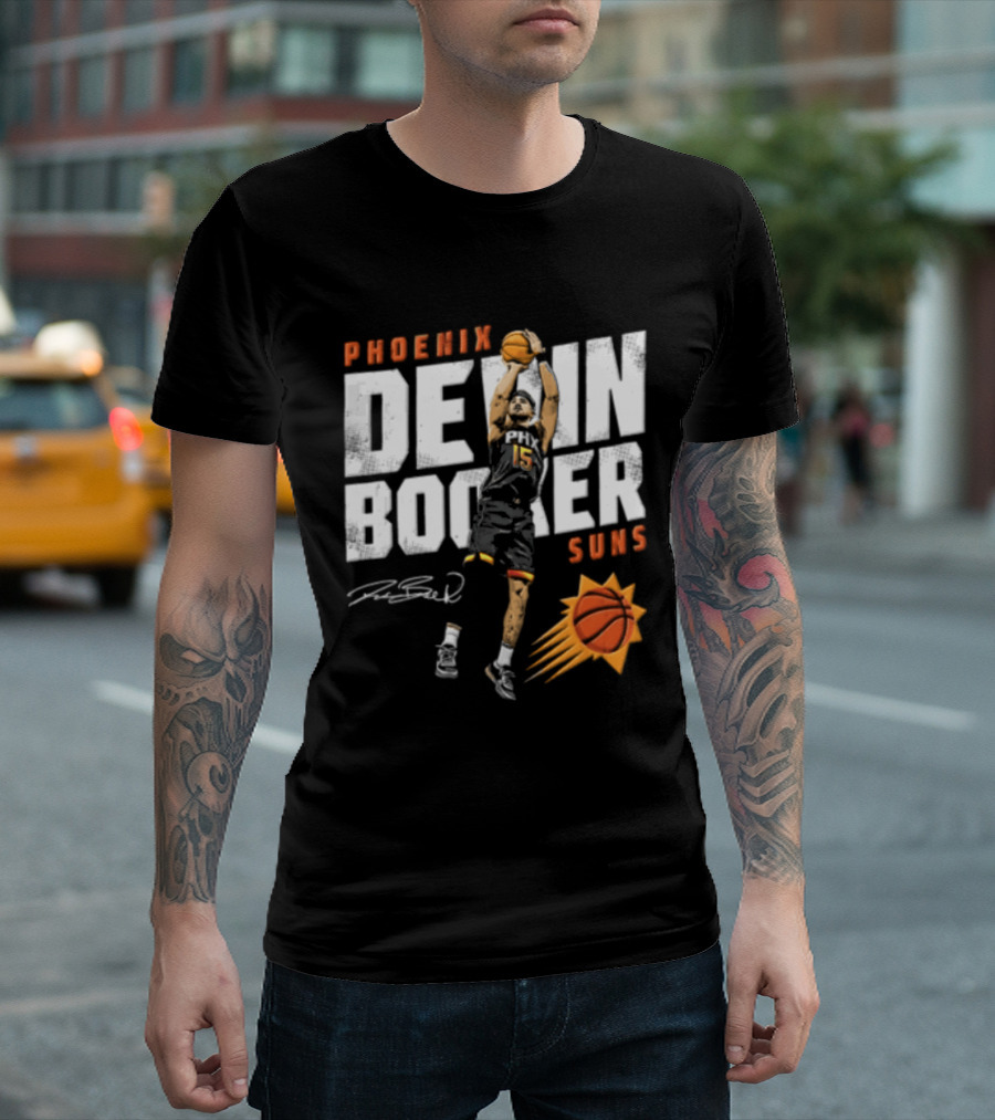 Phoenix Suns Devin Booker Jump Shot NBA Basketball T-Shirt