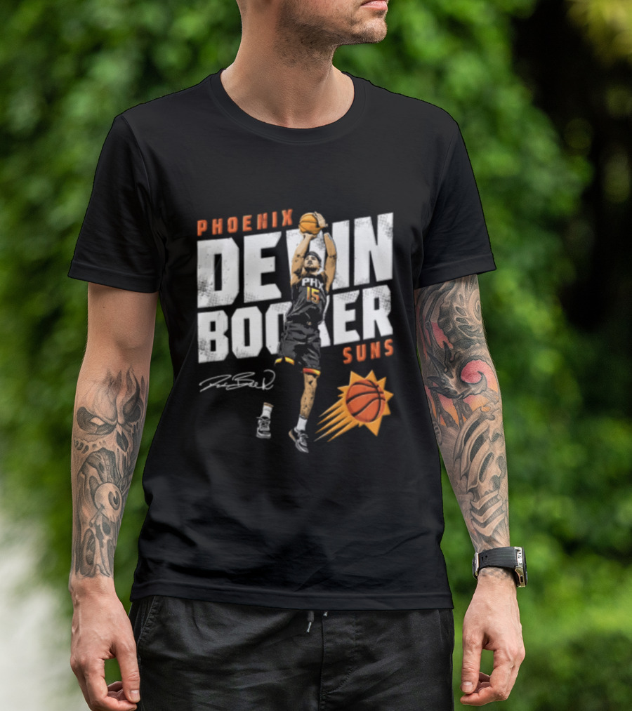 Phoenix Suns Devin Booker Jump Shot NBA Basketball T-Shirt