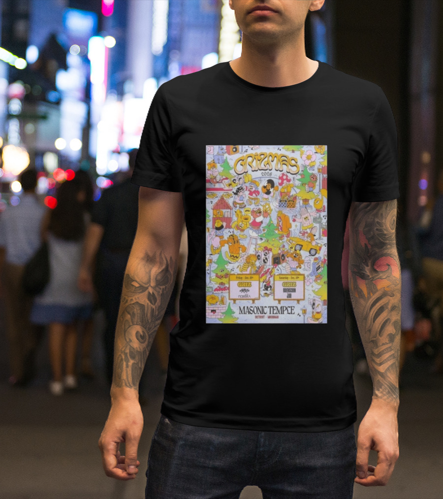 Grizmas 2026 Masonic Temple Detroit Michigan Griz Norbik Ravenscoon Jilli December 18 19 T-Shirt