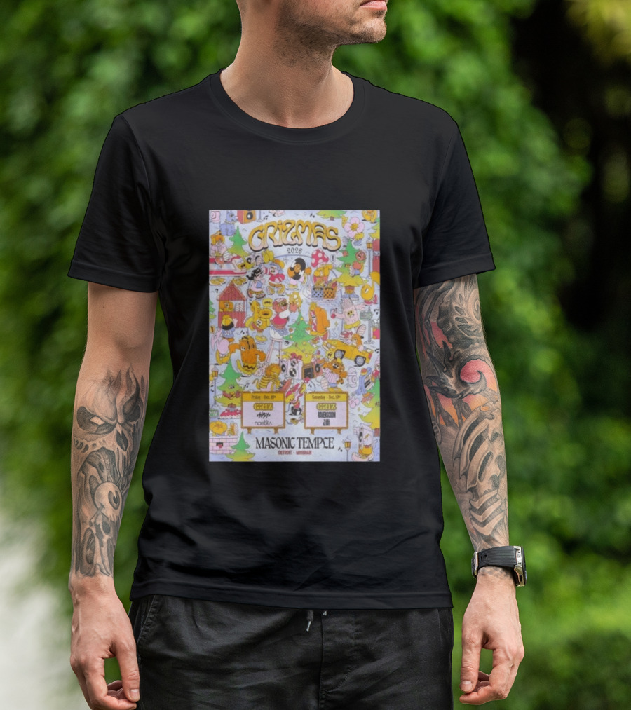 Grizmas 2026 Masonic Temple Detroit Michigan Griz Norbik Ravenscoon Jilli December 18 19 T-Shirt