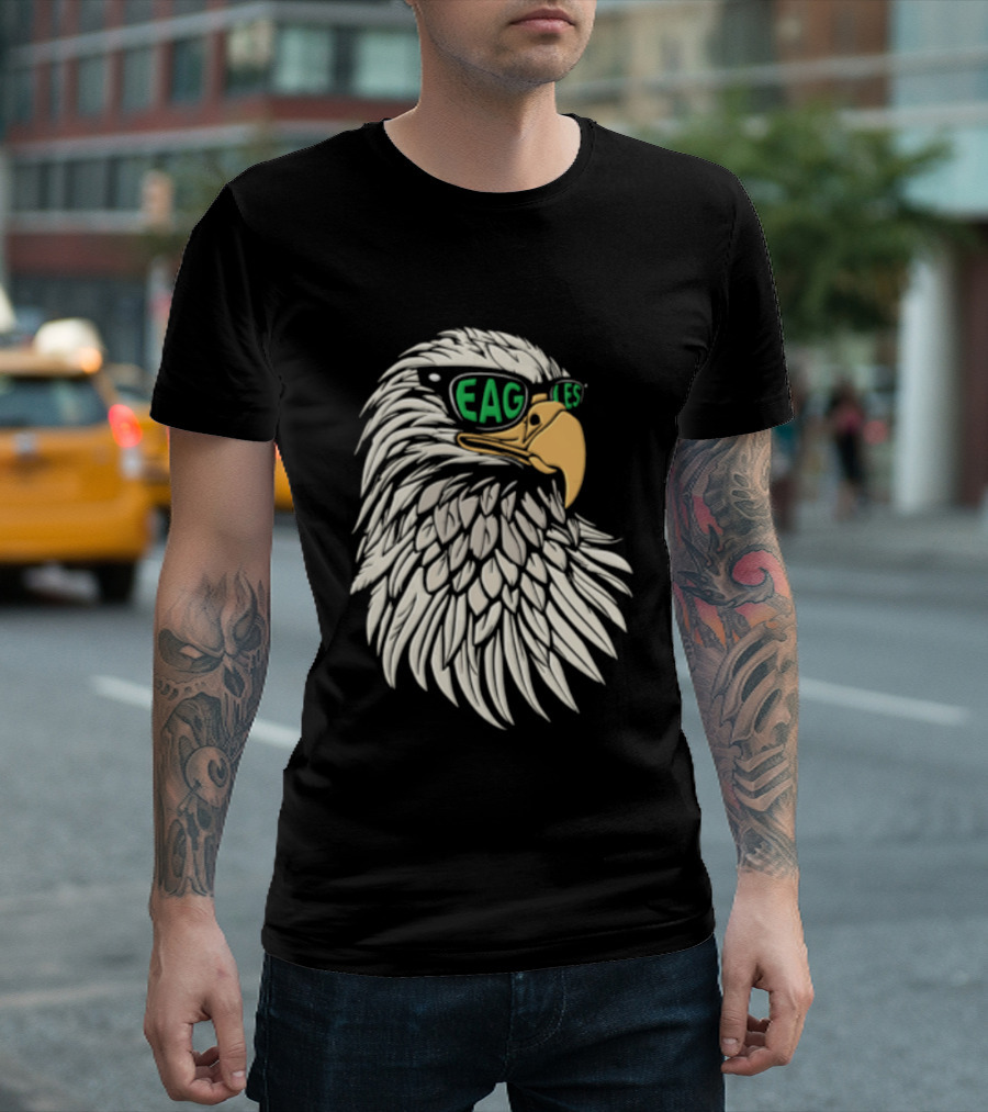Philadelphia Eagles Bald Eagle Head With Sunglasses T-Shirt