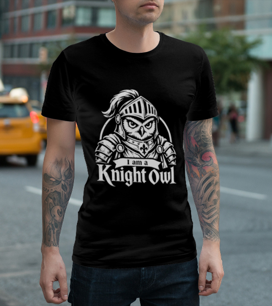 Medieval Knight Owl Armor T-Shirt