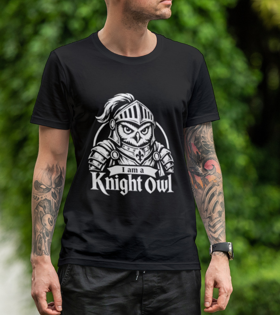 Medieval Knight Owl Armor T-Shirt