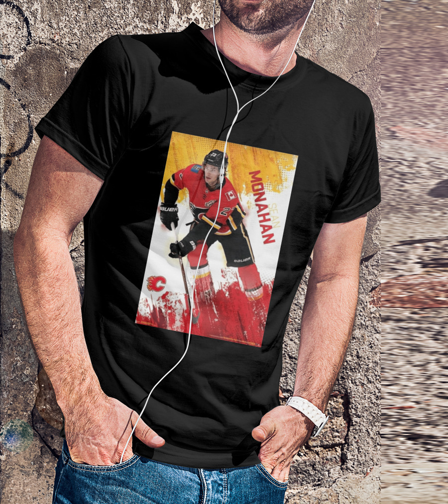 Sean Monahan Calgary Flames NHL Hockey Action T-Shirt