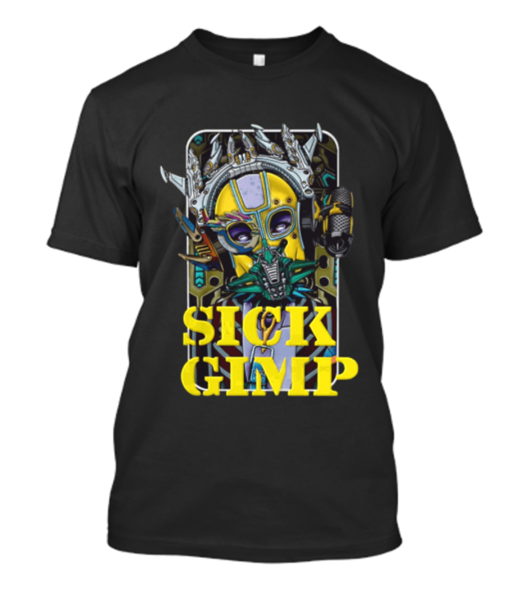 Sick Gimp Cybernetic Masked Figure Futuristic T-Shirt