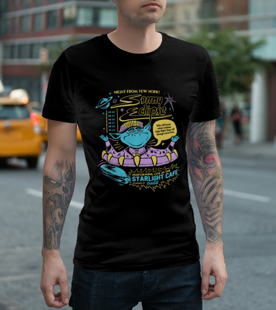 Night From Yew Nork Sonny Eclipse Starlight Cafe T-Shirt
