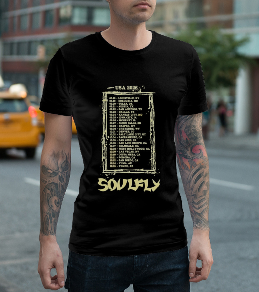 USA 2026 Tour Dates Soulfly T-Shirt
