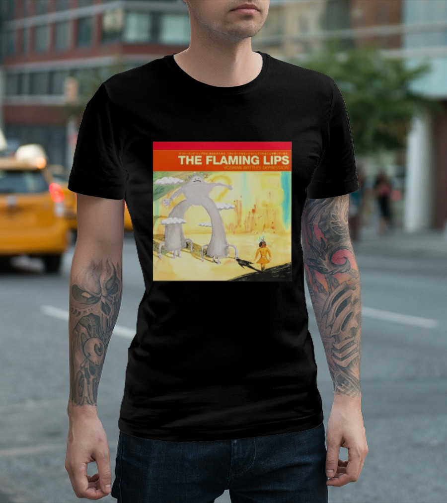 The Flaming Lips Yoshimi Battles Depression Mystery Creature And Girl In Fantasy World T-Shirt