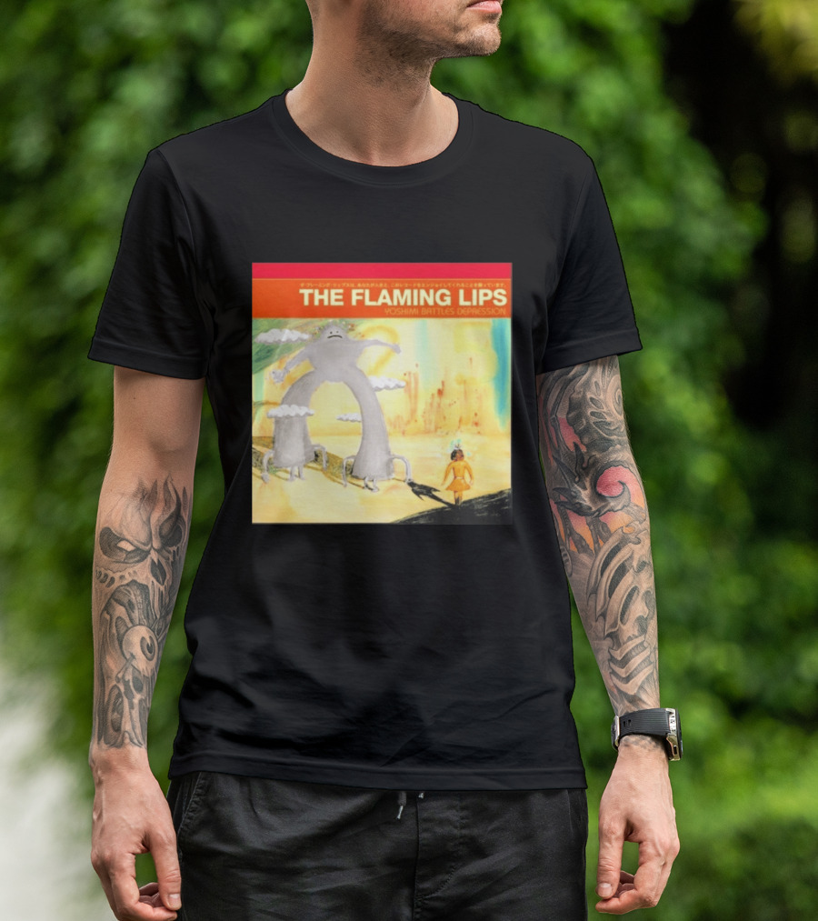 The Flaming Lips Yoshimi Battles Depression Mystery Creature And Girl In Fantasy World T-Shirt