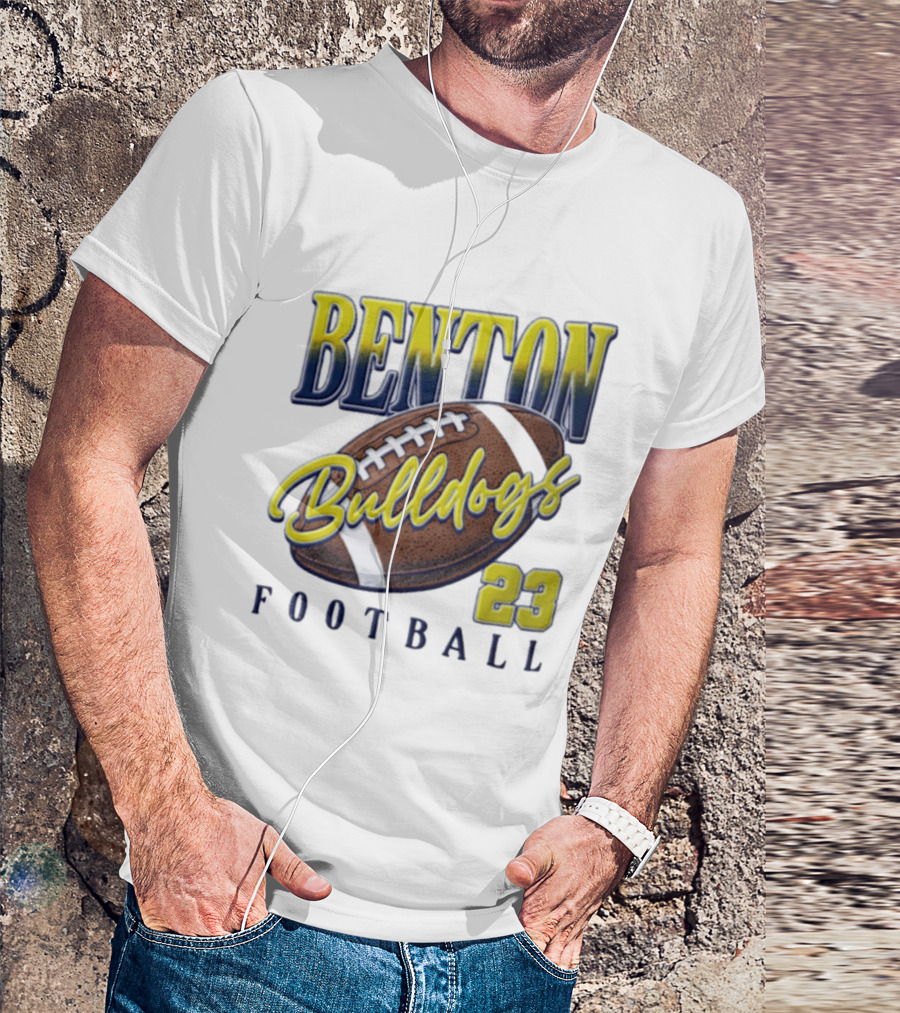 Benton Bulldogs 23 Football Team Spirit Fan Gear T-Shirt
