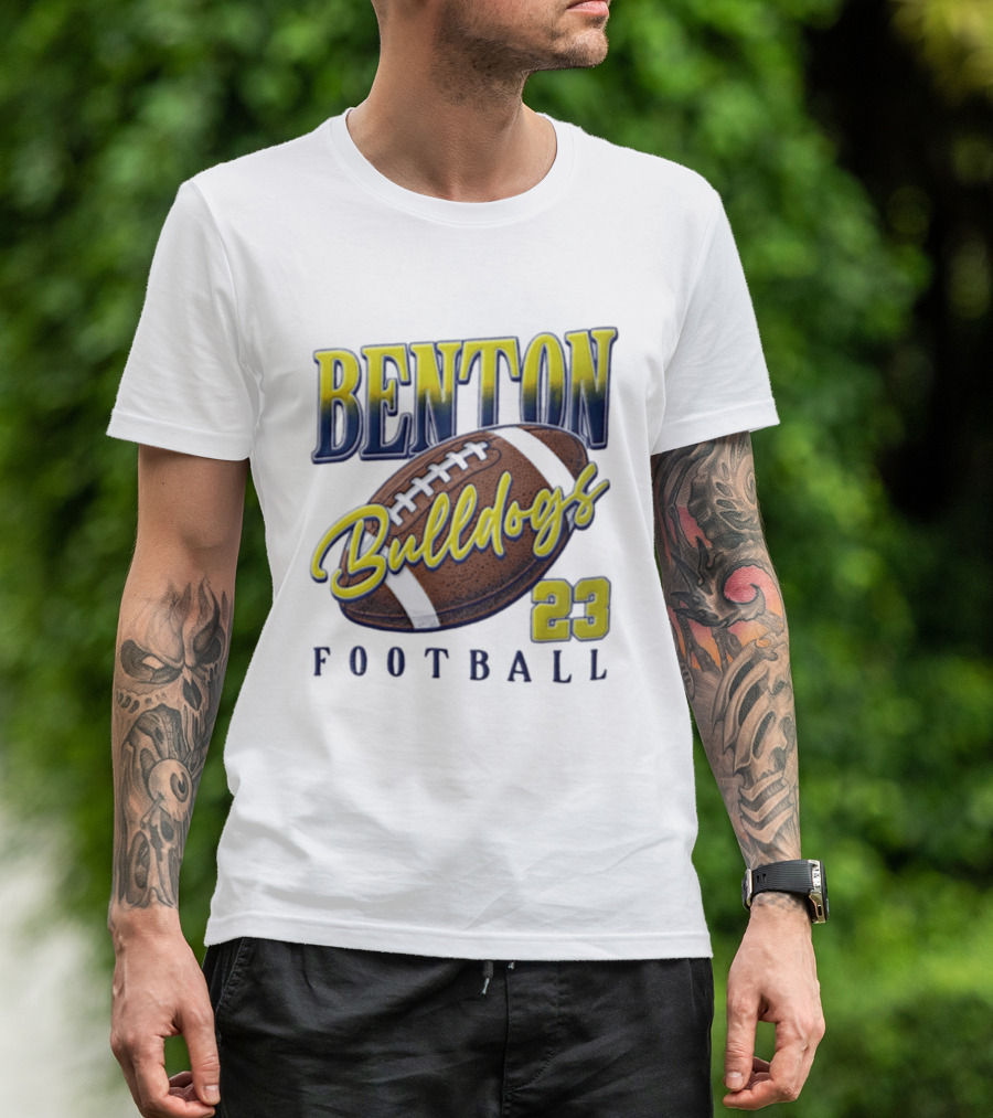Benton Bulldogs 23 Football Team Spirit Fan Gear T-Shirt