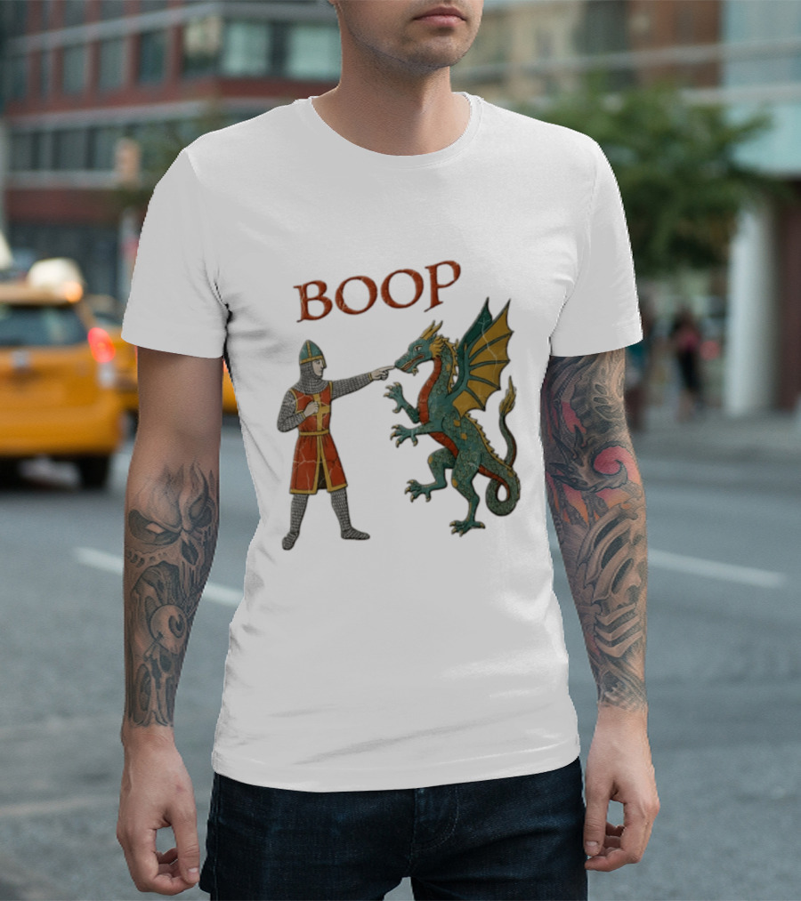 Knight Pointing Boop Dragon Encounter T-Shirt