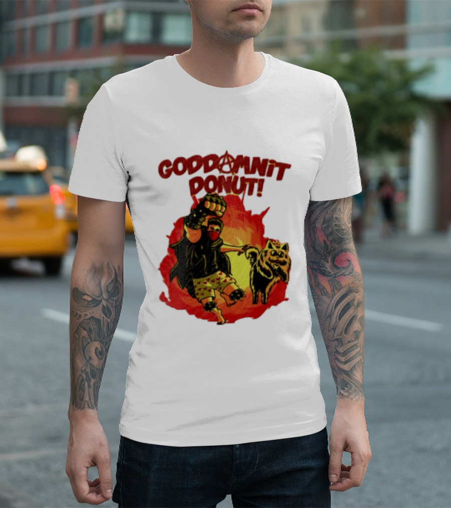 Goddamnit Donut Dungeon Crawler Carl With Mask And Cat T-Shirt