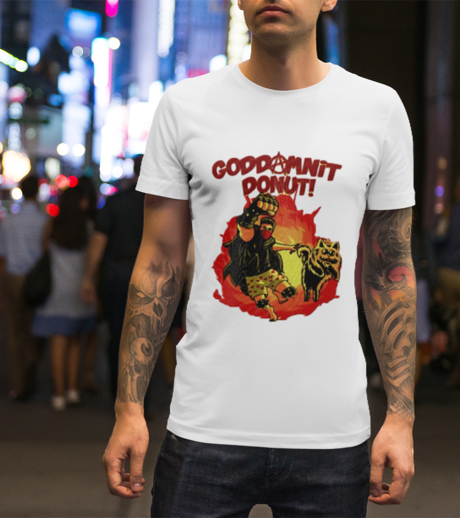 Goddamnit Donut Dungeon Crawler Carl With Mask And Cat T-Shirt