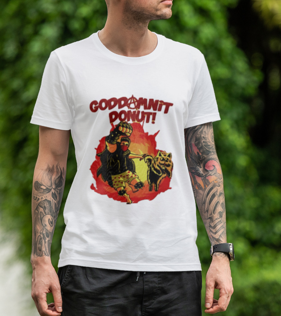 Goddamnit Donut Dungeon Crawler Carl With Mask And Cat T-Shirt