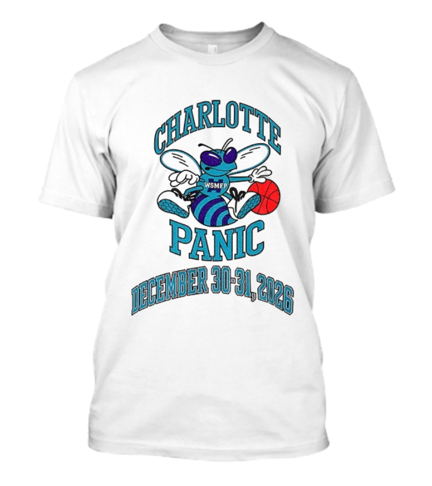 Charlotte Panic December 30 31 2026 Hornet Dribbling Basketball Cartoon T-Shirt
