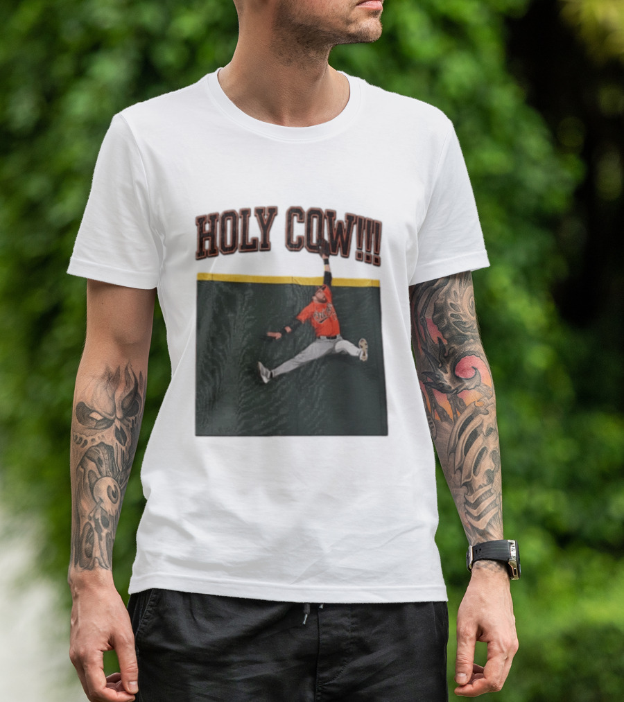 Holy Cow Colton Cowser Baltimore Orioles Catch 2026 T-Shirt
