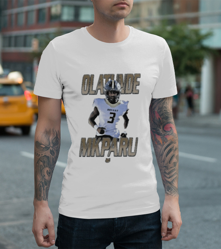 Bryant Bulldogs Olatunde Mkparu Number 3 T-Shirt