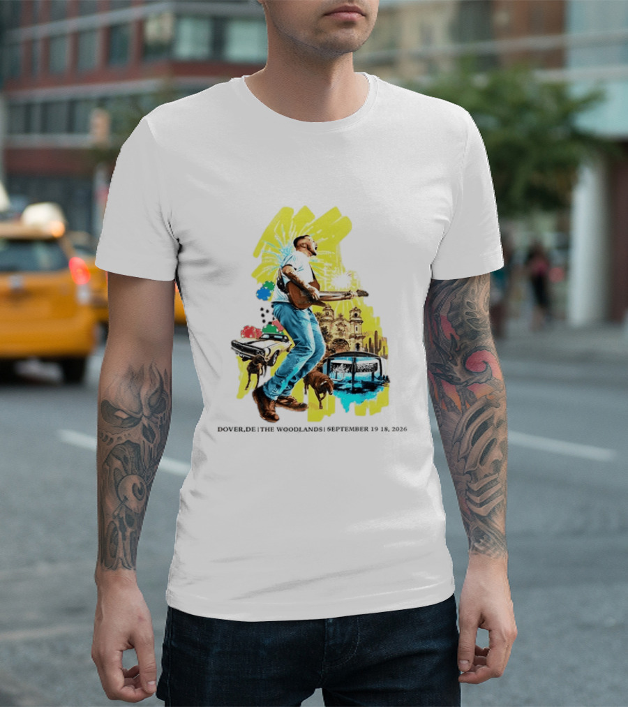 The Woodlands Concert Dover DE September 2026 Vintage Car Fireworks Artistry T-Shirt