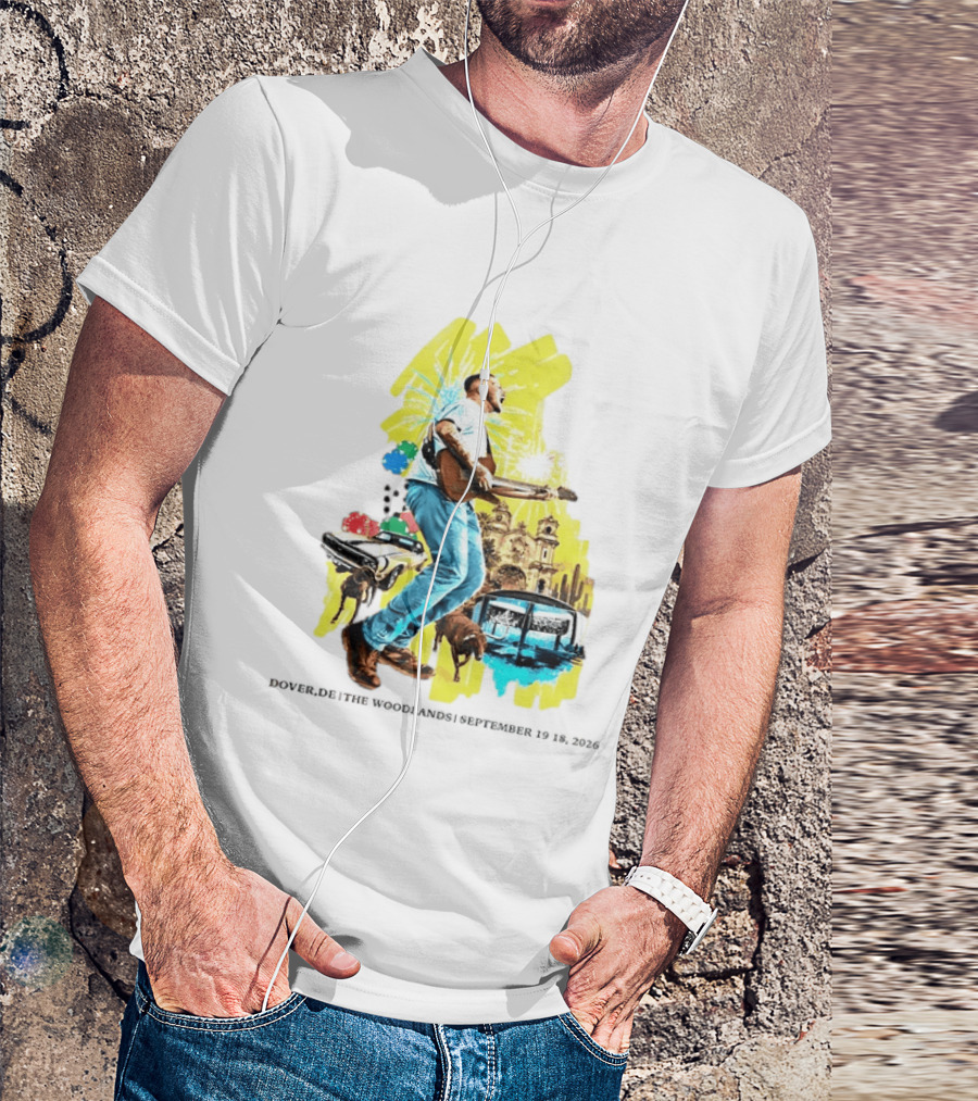 The Woodlands Concert Dover DE September 2026 Vintage Car Fireworks Artistry T-Shirt