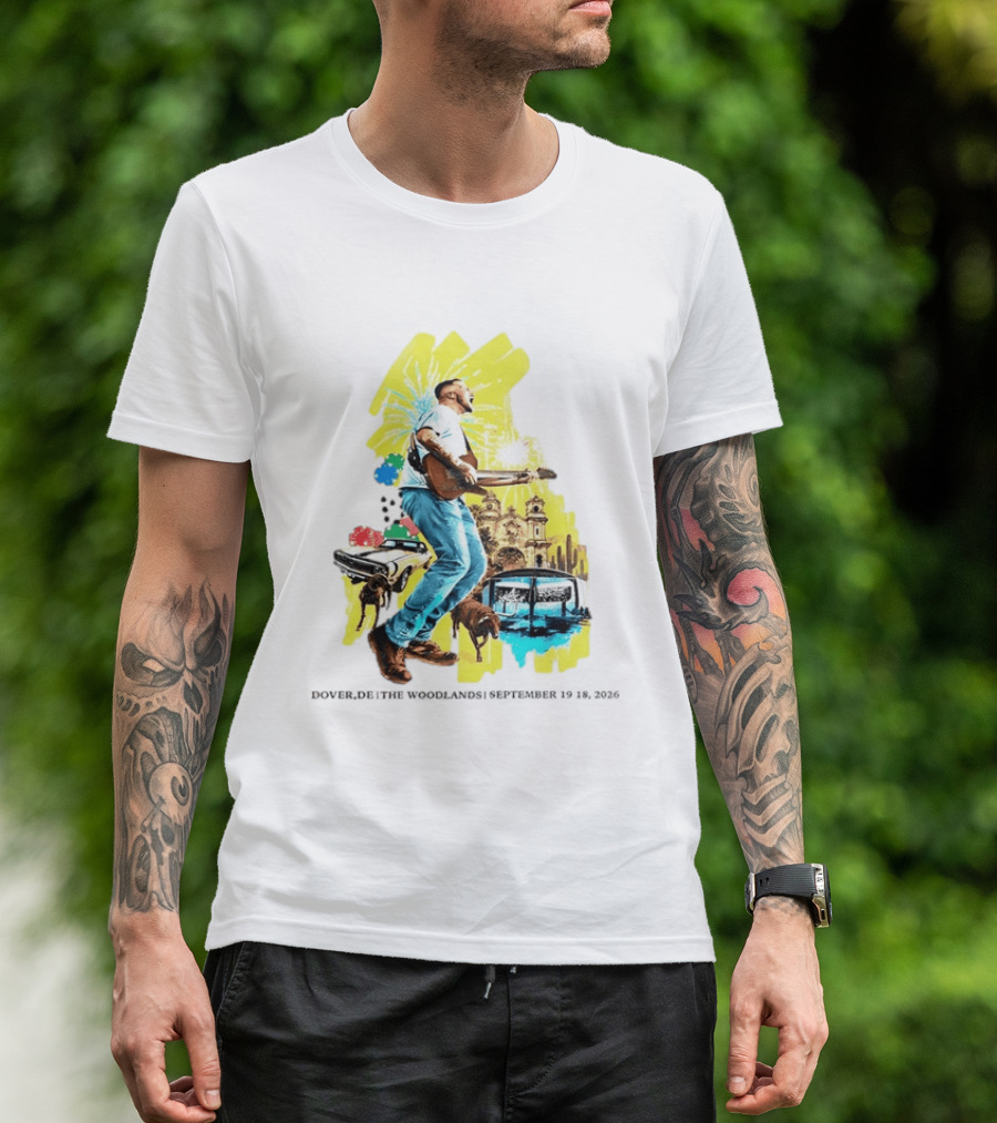 The Woodlands Concert Dover DE September 2026 Vintage Car Fireworks Artistry T-Shirt