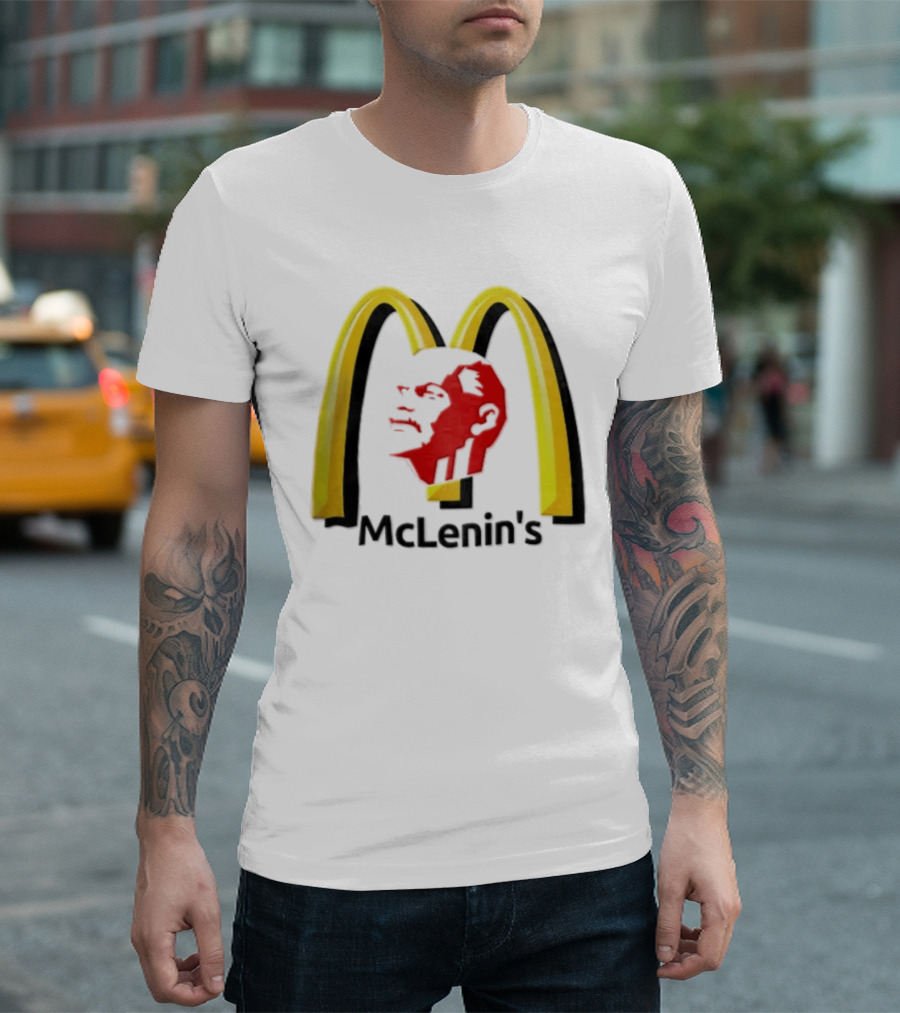 Vladimir Lenin Red Face McLenin's Yellow Arches T-Shirt