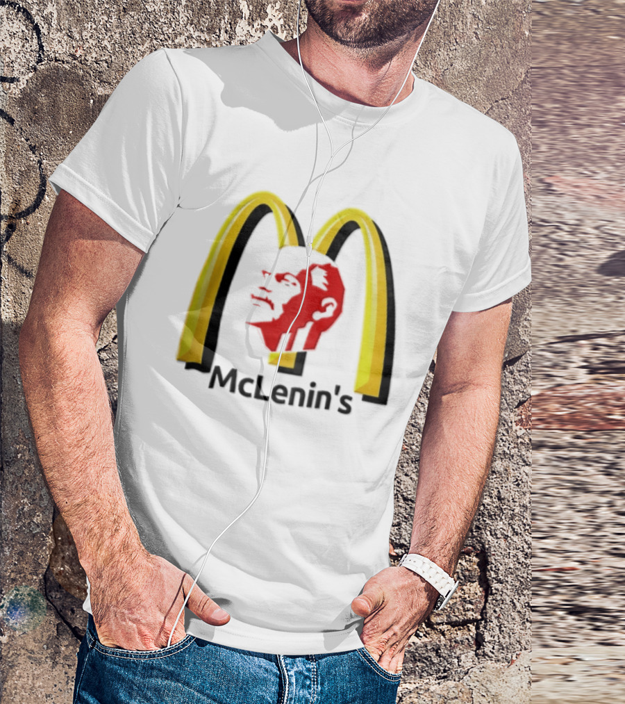 Vladimir Lenin Red Face McLenin's Yellow Arches T-Shirt
