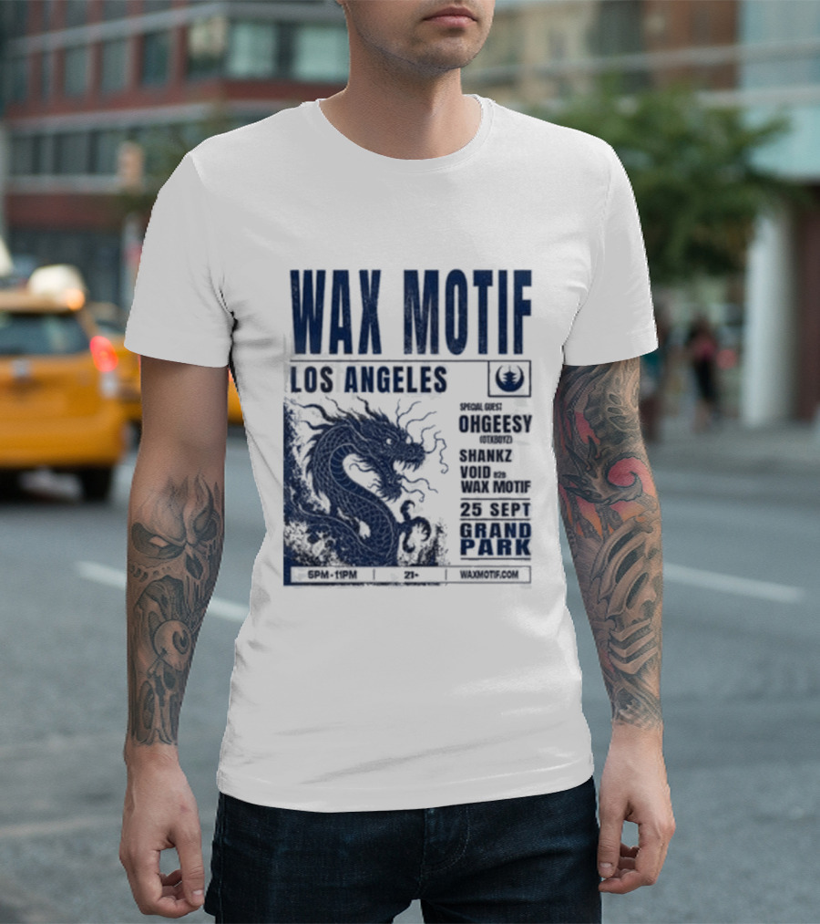 Wax Motif Los Angeles Grand Park Event With Ohgeesy September 25 2026 Dragon T-Shirt