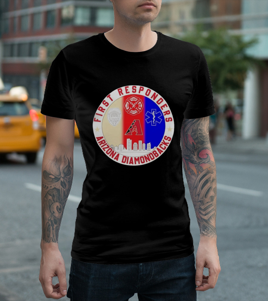 Arizona Diamondbacks First Responders Police Fire Dept EMT Appreciation T-Shirt