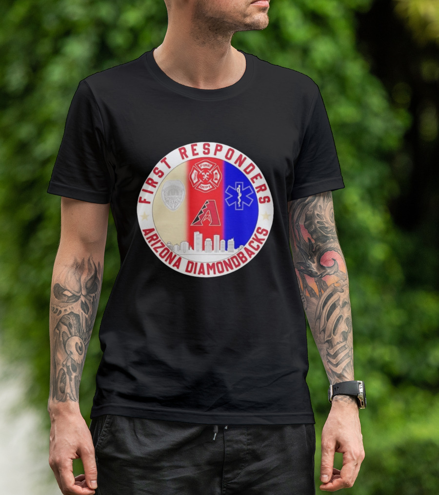 Arizona Diamondbacks First Responders Police Fire Dept EMT Appreciation T-Shirt