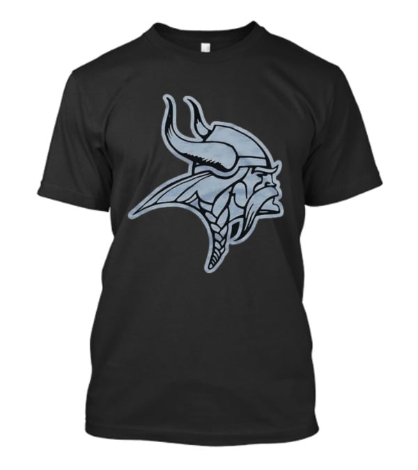 Minnesota Vikings Black Football Viking Helmet T-Shirt
