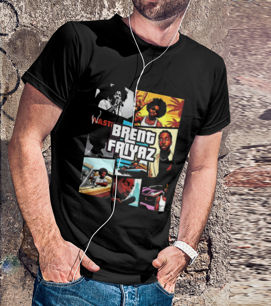 Brent Faiyaz Wasteland Multiple Panels Singer Lifestyle Retro Beach Vibe T-Shirt