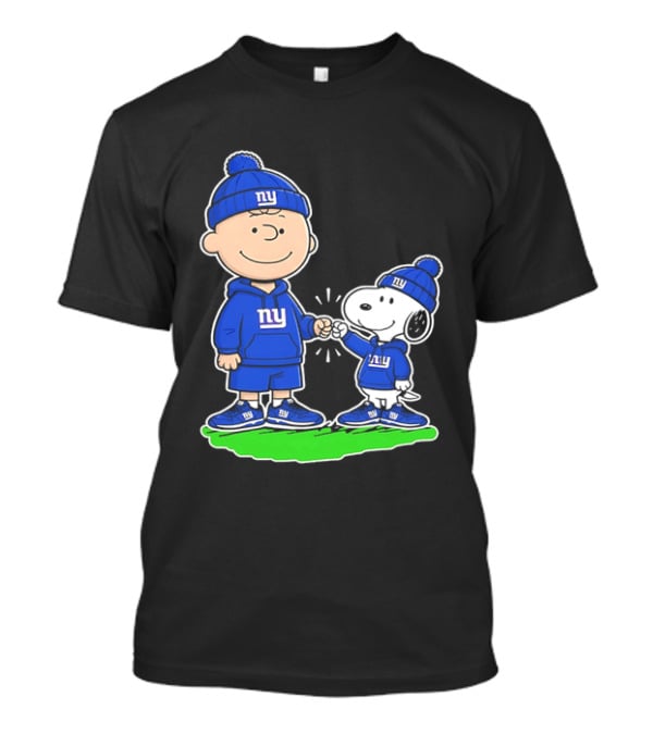 Snoopy And Charlie Brown NY Giants NFL Collaboration T-Shirt