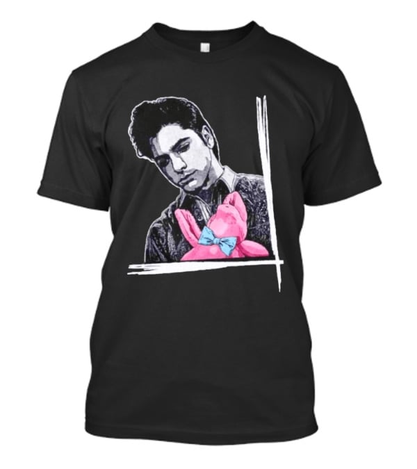 John Stamos Uncle Jesse Pink Bunny With Blue Bow Tie T-Shirt