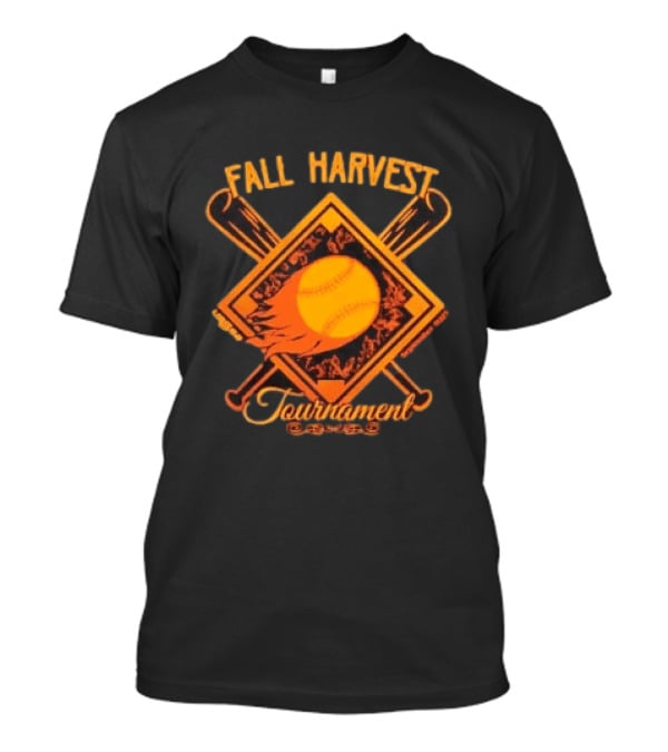USSSA Fall Harvest Fastpitch Softball Tournament 2023 With Crossed Bats And Flaming Ball T-Shirt