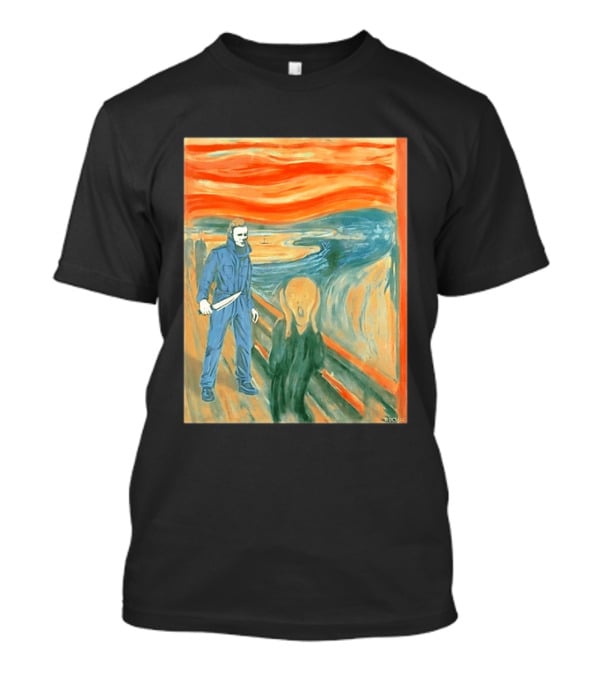 Michael Myers Meets The Scream Edvard Munch Mashup T-Shirt