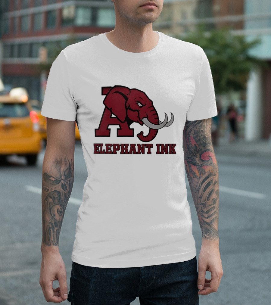 Alabama Crimson Tide Elephant Ink College Football T-Shirt