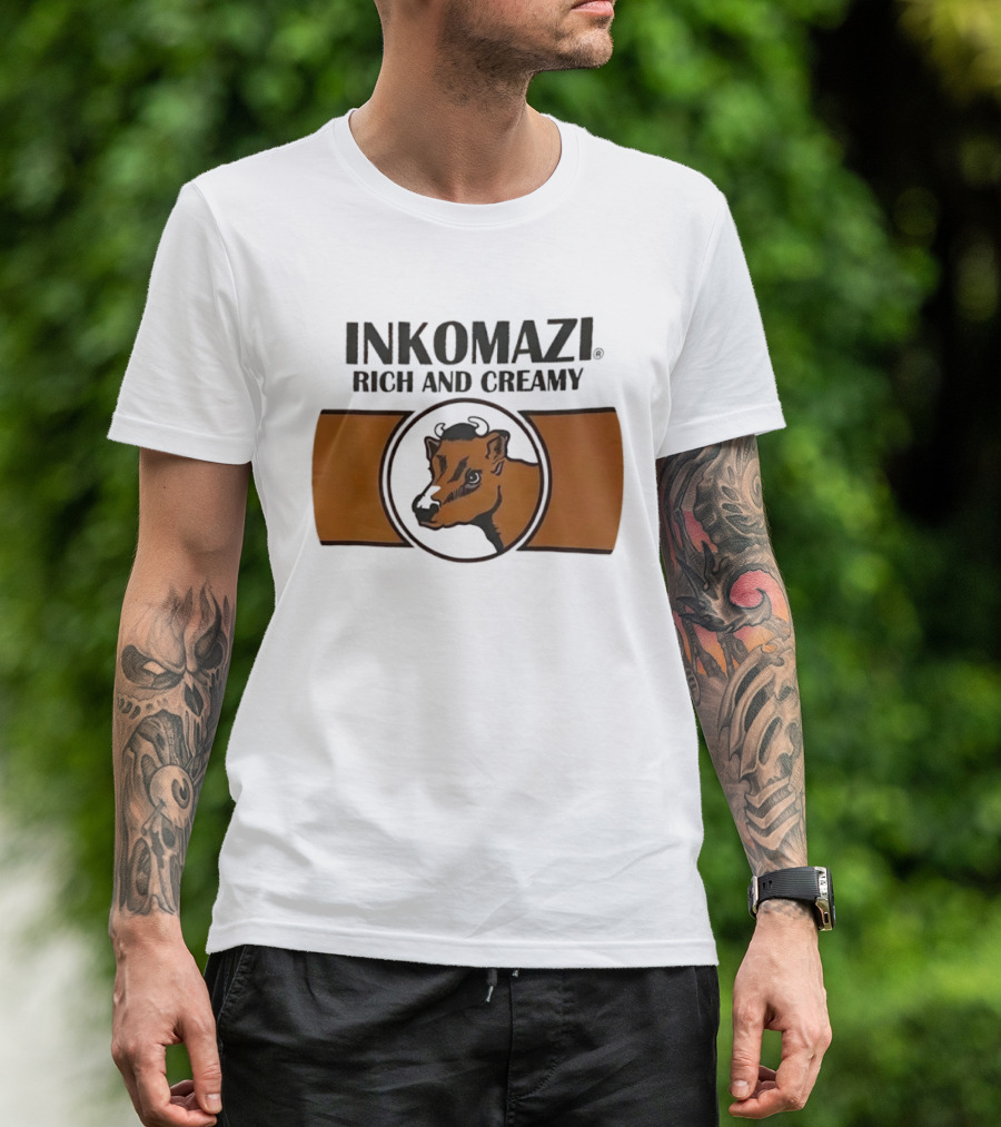 INKOMAZI Rich And Creamy Cow Dairy Iconic Branding T-Shirt