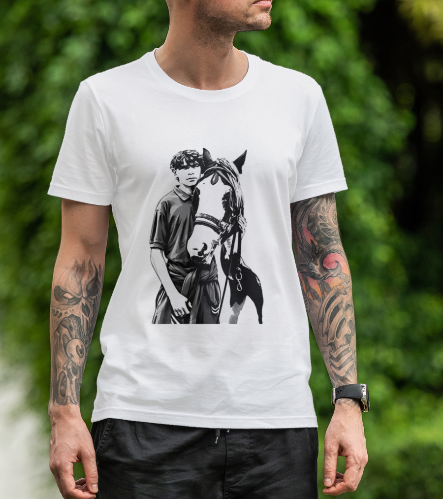 Boy With His Horse Equestrian Farm Life T-Shirt