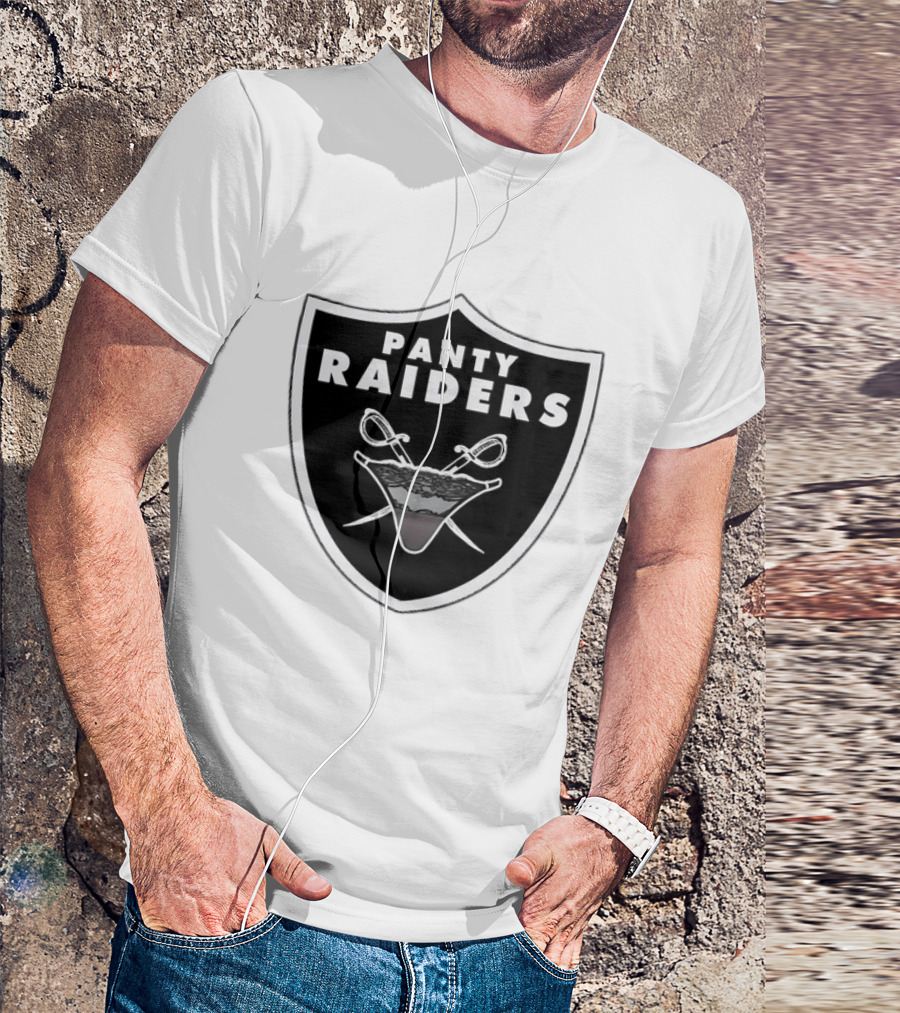 Las Vegas Panty Raiders Shield Swords And Underwear Crest T-Shirt