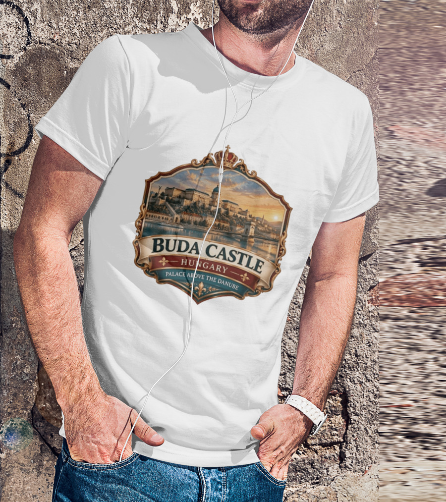 Buda Castle Hungary Palace Above The Danube Majestic Sunset View T-Shirt