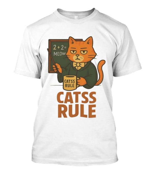 Catss Rule Teacher 2+2 Equals Meow Coffee T-Shirt