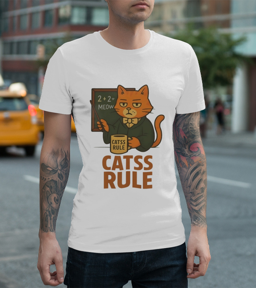 Catss Rule Teacher 2+2 Equals Meow Coffee T-Shirt