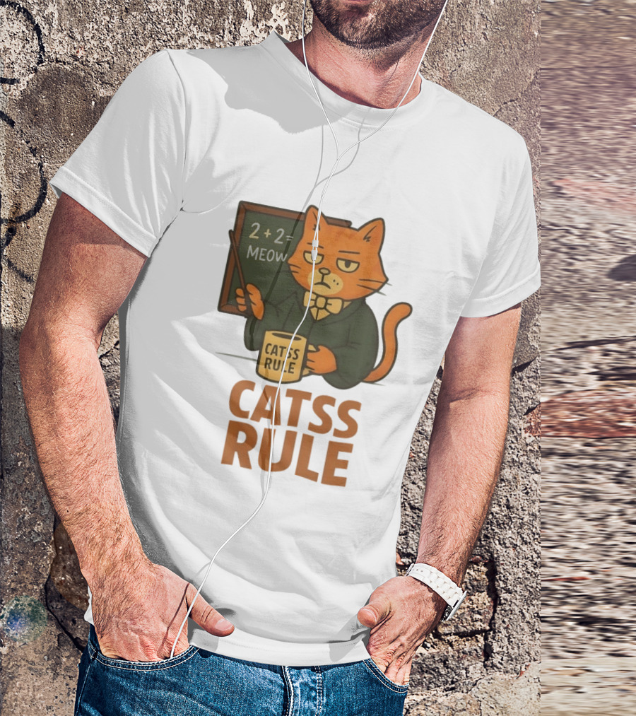 Catss Rule Teacher 2+2 Equals Meow Coffee T-Shirt