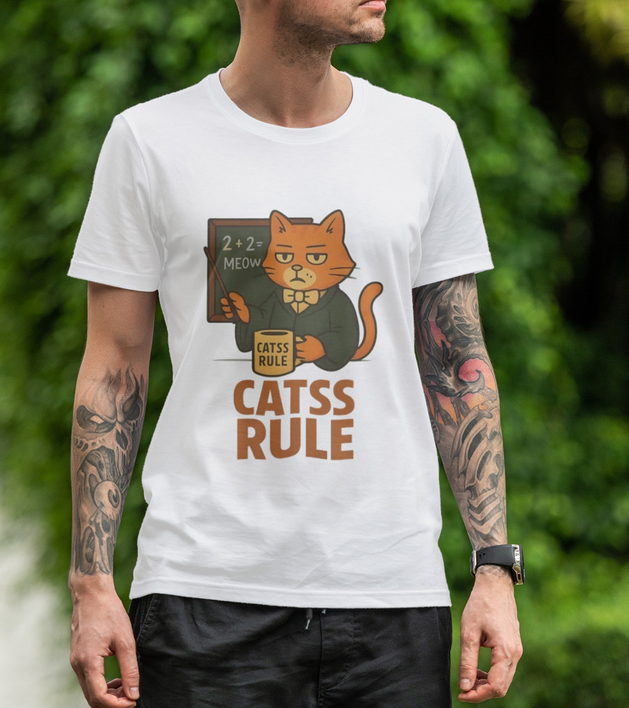 Catss Rule Teacher 2+2 Equals Meow Coffee T-Shirt