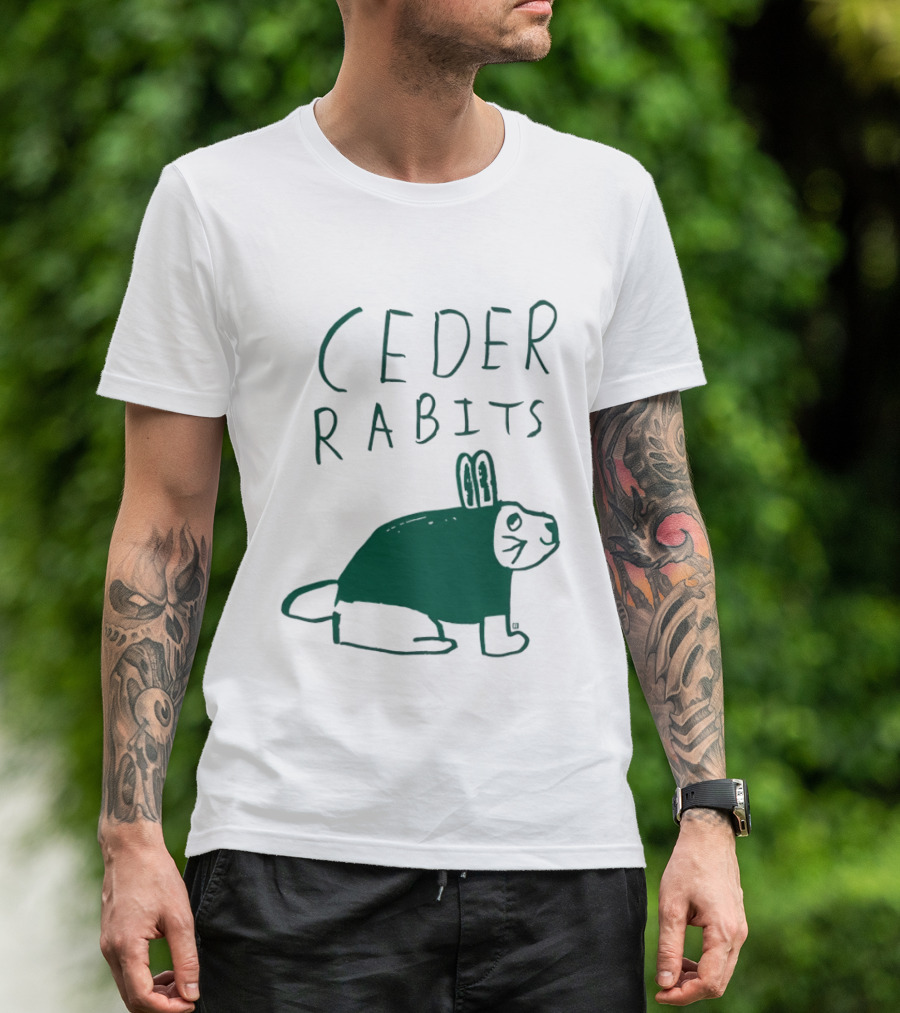 Ceder Rabits Hand Drawn Rabbit Bunny Sketch T-Shirt