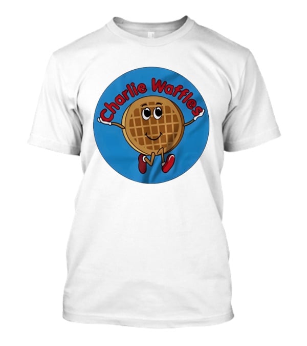 Charlie Waffles Cartoon Smiling Character In Red Shoes T-Shirt