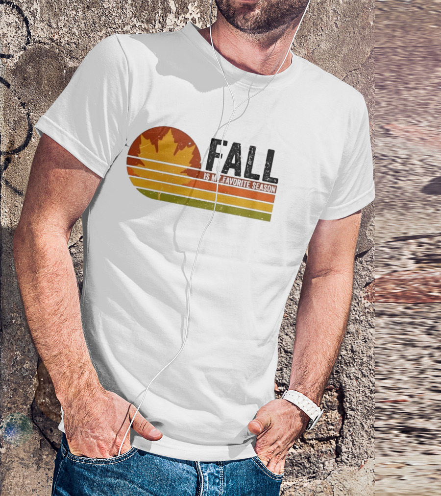 Distressed Fall Is My Favorite Season Maple Leaf T-Shirt