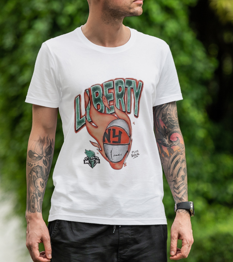 New York Liberty NY Basketball Plus Soul Flames T-Shirt